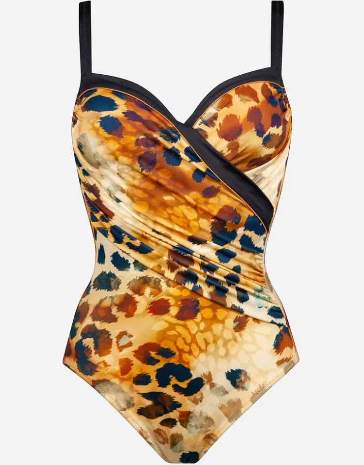 Charmline Desert Sunset Moulded Underwired Swimsuit - Terracotta Leo Online