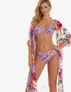 Roidal Desire Midi Length Beach Shirt - Purple Sale
