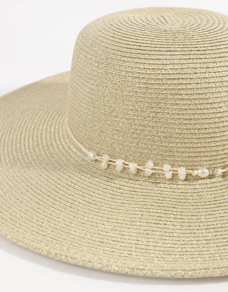 Pia Rossini Diana Hat - Metallic Gold Clearance