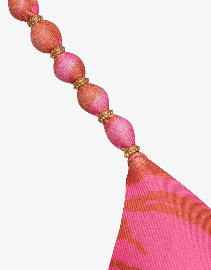 ViX Paula Hermanny Diani Beads Parallel Tri Bikini Top - Pink Sale