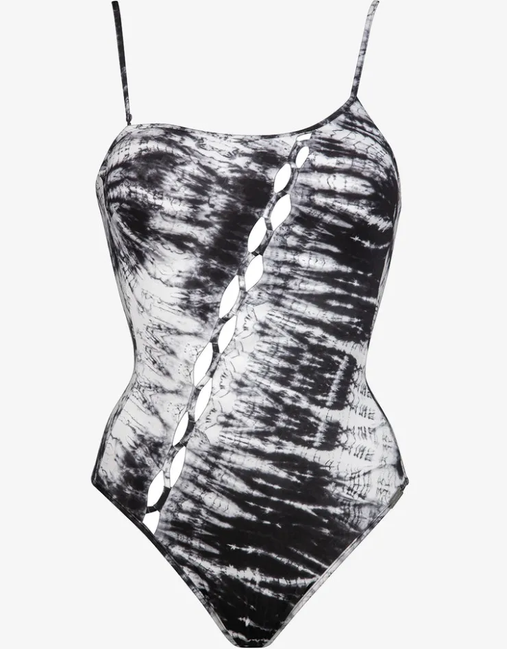 Maryan Mehlhorn Discovery Laced One Shoulder Swimsuit - White Gravity New