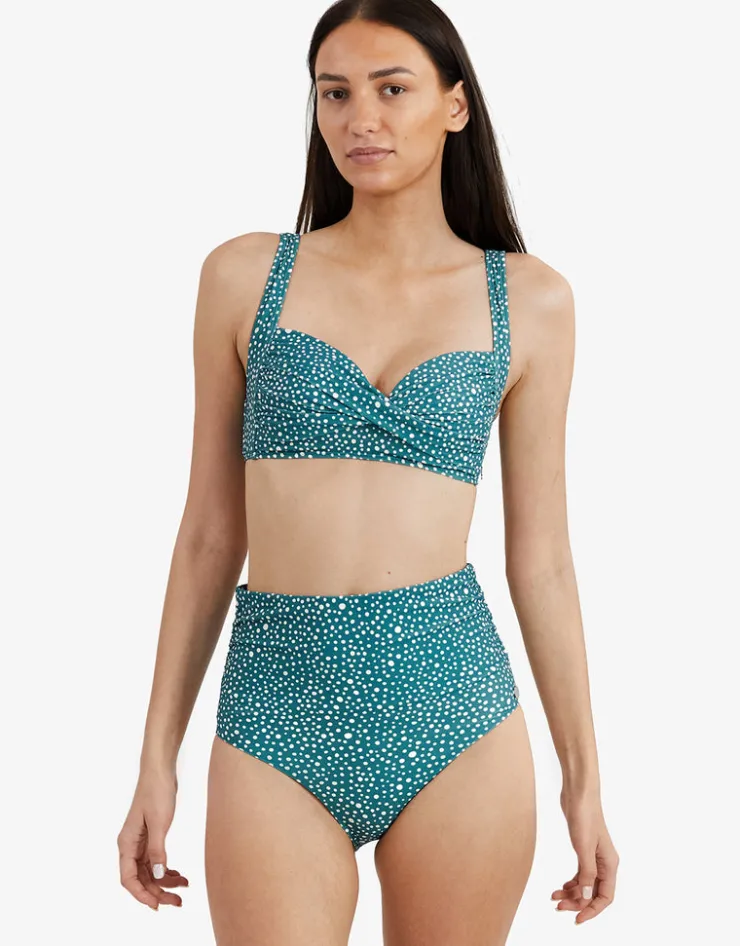 Panos Ditsy Dots Medea Bikini Top - Deep Jungle Clearance