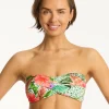 Sea Level Dolce Twist Bandeau Bikini Top - Print Hot