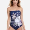 Gottex Dolce Vita Bandeau Swimsuit - Navy Sale