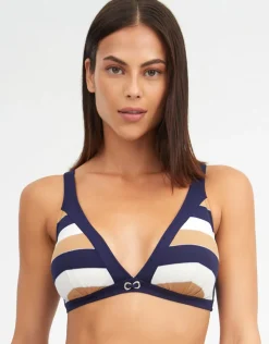 Nuria Ferrer Doris Plunge Bikini Top - Stripe Online