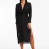 Jets Dorsay Wrap Kaftan - Black Sale