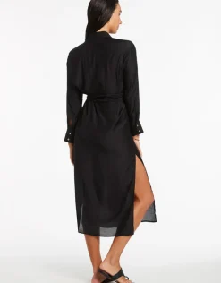 Jets Dorsay Wrap Kaftan - Black Sale