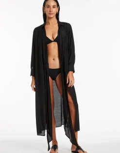 Jets Dorsay Wrap Kaftan - Black Sale