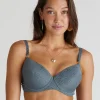 Aqua Blu Dove Emily Moulded Bikini Top - Dove Grey Clearance