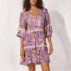 Watercult Dreamscape Tropics Mini Beach Tunic - Lilac Pastel Fashion