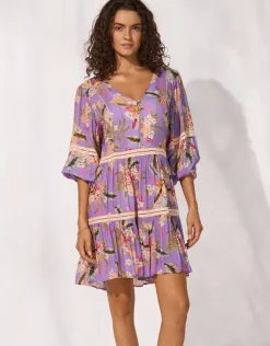 Watercult Dreamscape Tropics Mini Beach Tunic - Lilac Pastel Fashion