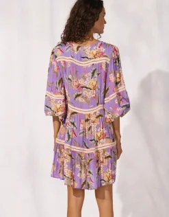 Watercult Dreamscape Tropics Mini Beach Tunic - Lilac Pastel Fashion