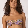Watercult Dreamscape Tropics Twist Bandeau Bikini Top - Lilac Pastel Hot