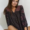 Watercult Eclectic Flames Tunic - Black Clearance