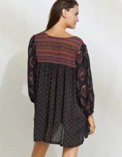 Watercult Eclectic Flames Tunic - Black Clearance