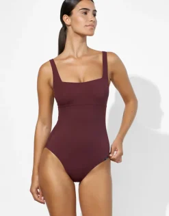 Lidea Eco Shape Square Neck Swimsuit - Dark Cherry Outlet