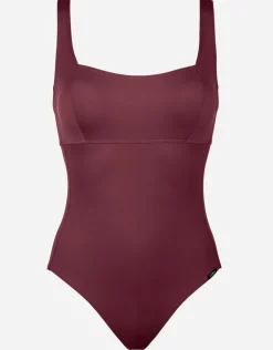 Lidea Eco Shape Square Neck Swimsuit - Dark Cherry Outlet