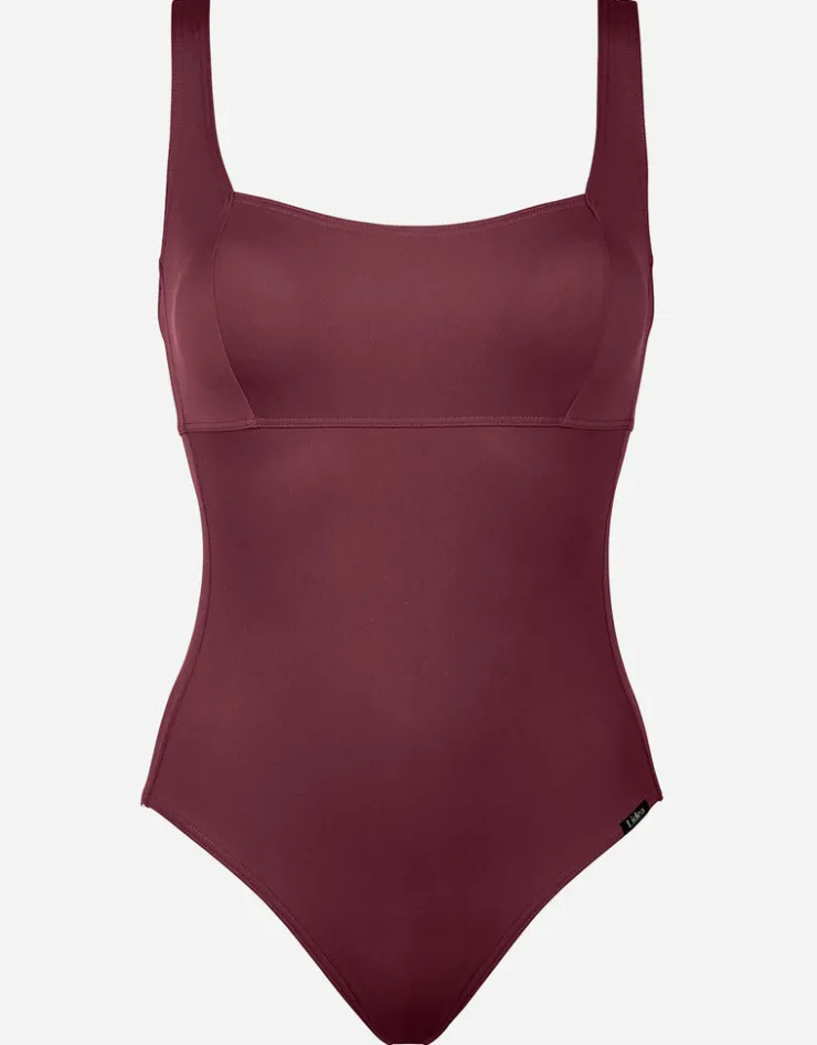 Lidea Eco Shape Square Neck Swimsuit - Dark Cherry Outlet