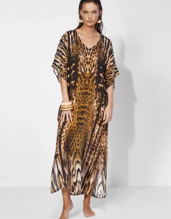 Maryan Mehlhorn Edge Maxi Kaftan - Tiger Camo Discount
