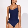 Maryan Mehlhorn Elements Ruched Underwired Swimsuit - Indigo Clearance