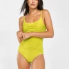 Maryan Mehlhorn Elements Ruched Underwired Swimsuit - Kiwi Green Discount