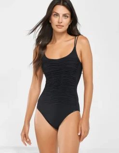 Maryan Mehlhorn Elements Ruched Underwired Swimsuit - Black Discount