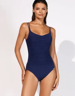 Maryan Mehlhorn Elements Ruched Underwired Swimsuit - Indigo Clearance