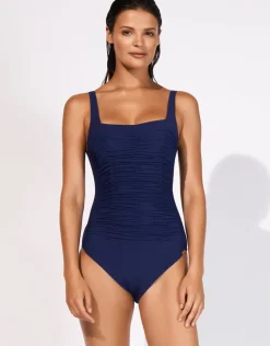 Maryan Mehlhorn Elements Square Neck Swimsuit - Indigo New