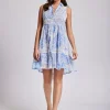 Iconique Elsa Sleeveless Shirt Dress - Blue Clearance