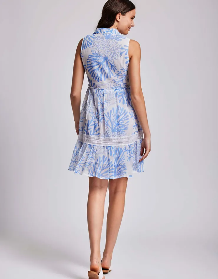 Iconique Elsa Sleeveless Shirt Dress - Blue Clearance