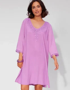 Charmline Embroidered Tunic - Violet Best