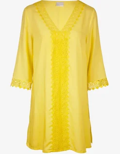 Charmline Embroidered Tunic - Yellow Hot