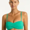 Sea Level Essentials Edit Twist Bandeau Bikini Top - Evergreen Sale