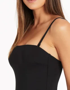 Sea Level Essentials High Leg Bandeau Swimsuit - Black New