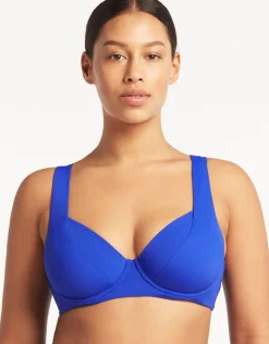 Sea Level Essentials Underwired C/D Cup Bikini Top - Cobalt Outlet