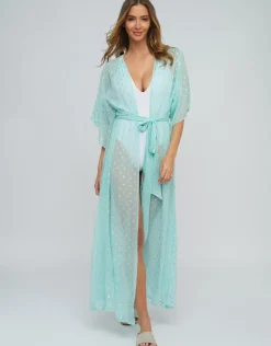 Pia Rossini Estepona Maxi Kaftan - Turquoise New