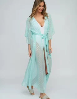 Pia Rossini Estepona Maxi Kaftan - Turquoise New