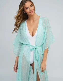 Pia Rossini Estepona Maxi Kaftan - Turquoise New