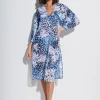 Roidal Ethnic Palm Midi Beach Shirt - Blue New