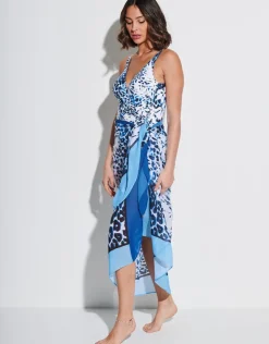 Roidal Ethnic Palm Sarong - Blue Fashion