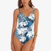 Roidal Ethnic Palm Underwired Crossover Swimsuit - Blue Online