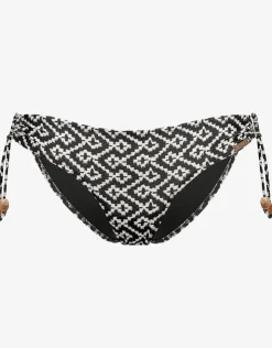 Watercult Ethno Craft Tie Side Bikini Pant - Black Canvas Discount