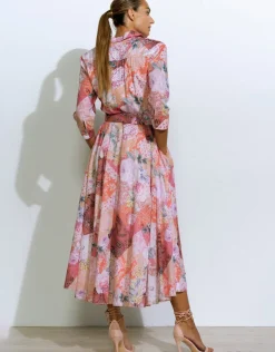 Maryan Mehlhorn Euphoria Belted Shirt Dress - Rose Infusion New