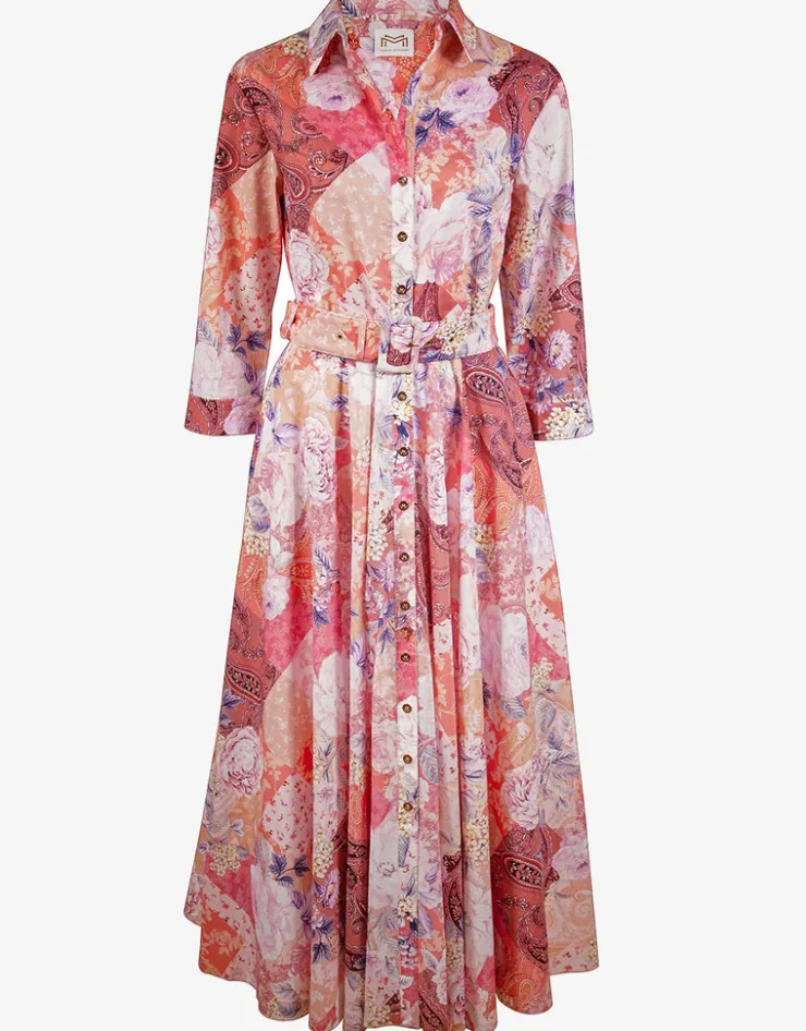 Maryan Mehlhorn Euphoria Belted Shirt Dress - Rose Infusion New