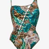 Maryan Mehlhorn Exotica Laced One Shoulder Swimsuit Outlet