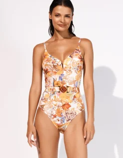 Maryan Mehlhorn Exuberance Belted Swimsuit - Solar Discount