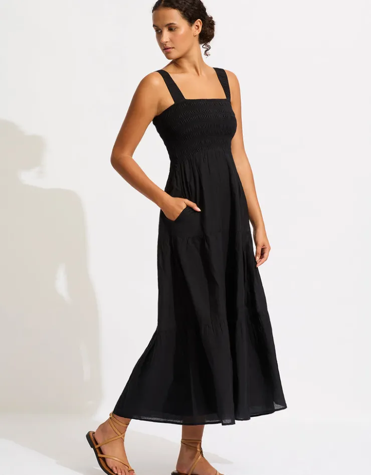 Seafolly Faithful Midi Dress - Black Hot