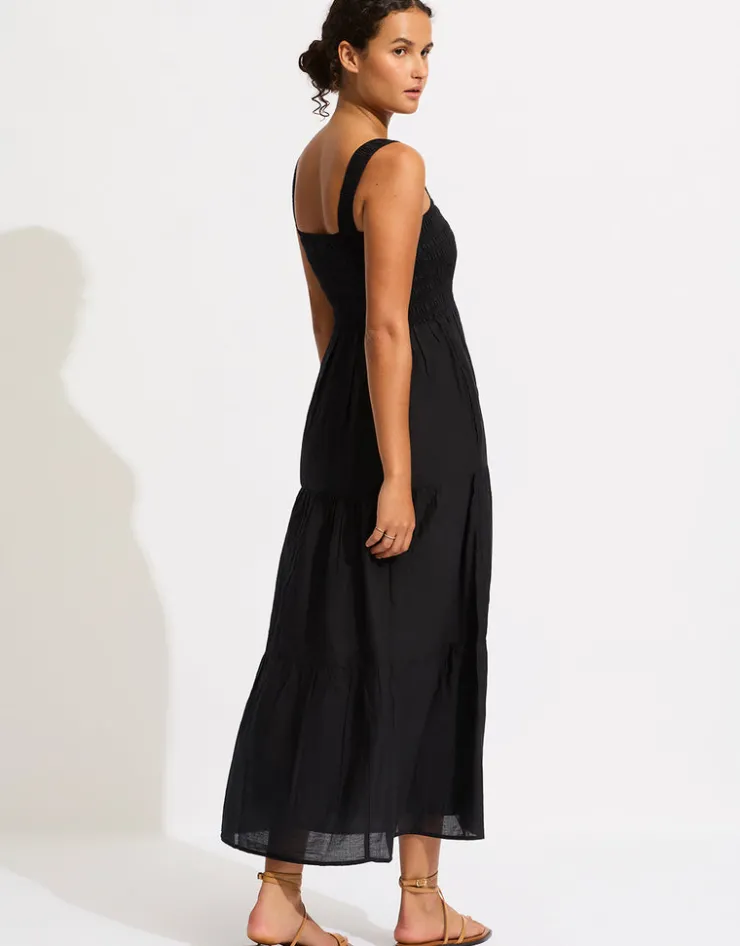 Seafolly Faithful Midi Dress - Black Hot