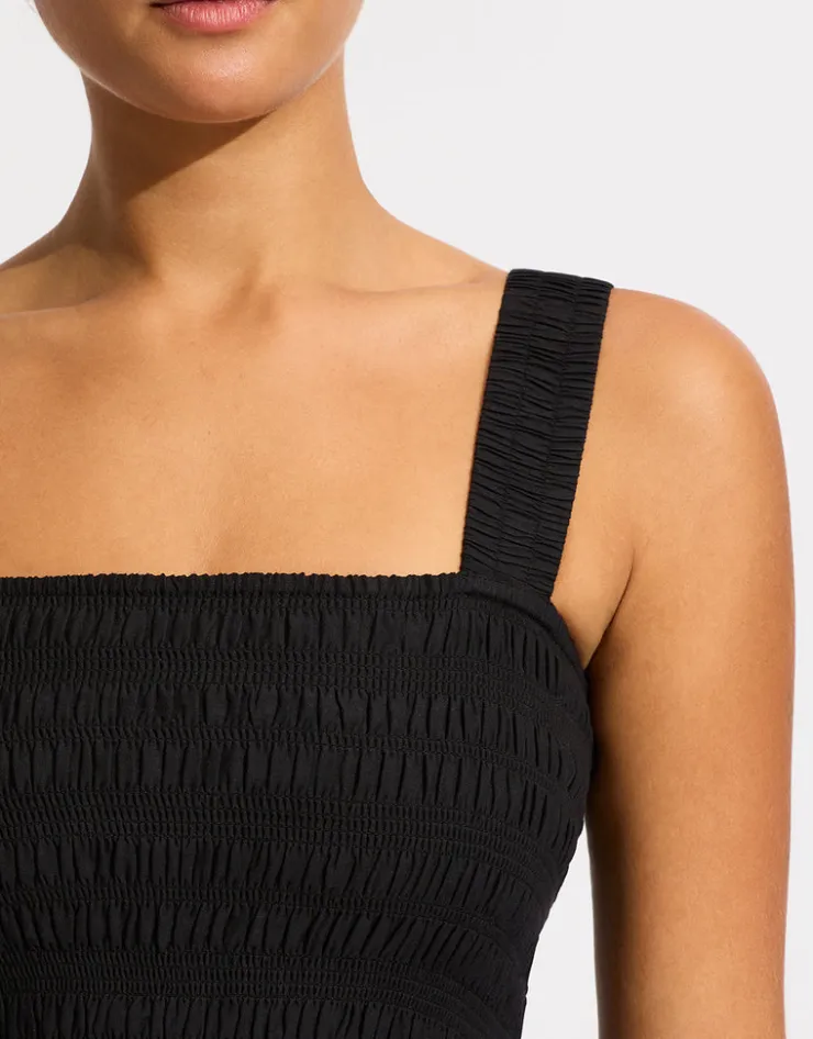 Seafolly Faithful Midi Dress - Black Hot