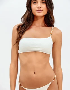 ViX Paula Hermanny Firenze Ana Flora Bikini Top - Off White Clearance